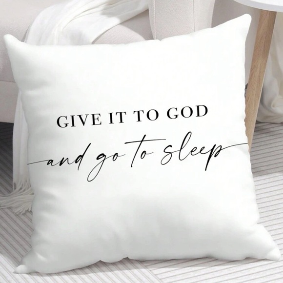 Give it to God Screenprint Pillow Case Toss Pillow Cover - Picture 5 of 5
